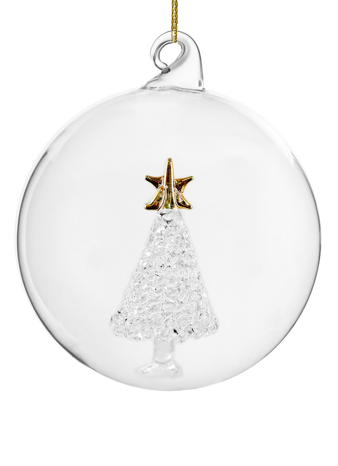 Shishi Kerstboom kerstbal 10 cm - voorkant transparant