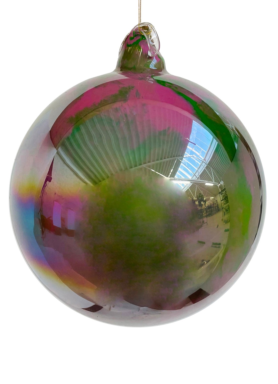 Shishi Marbled kerstbal 10 cm - voorkant groen