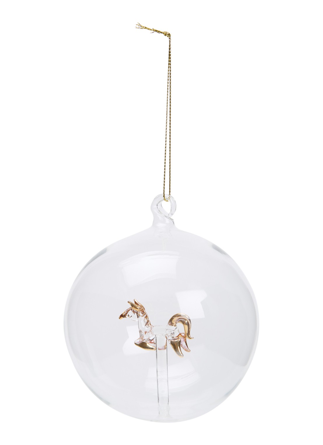Shishi Paard kerstbal 10 cm - voorkant transparant