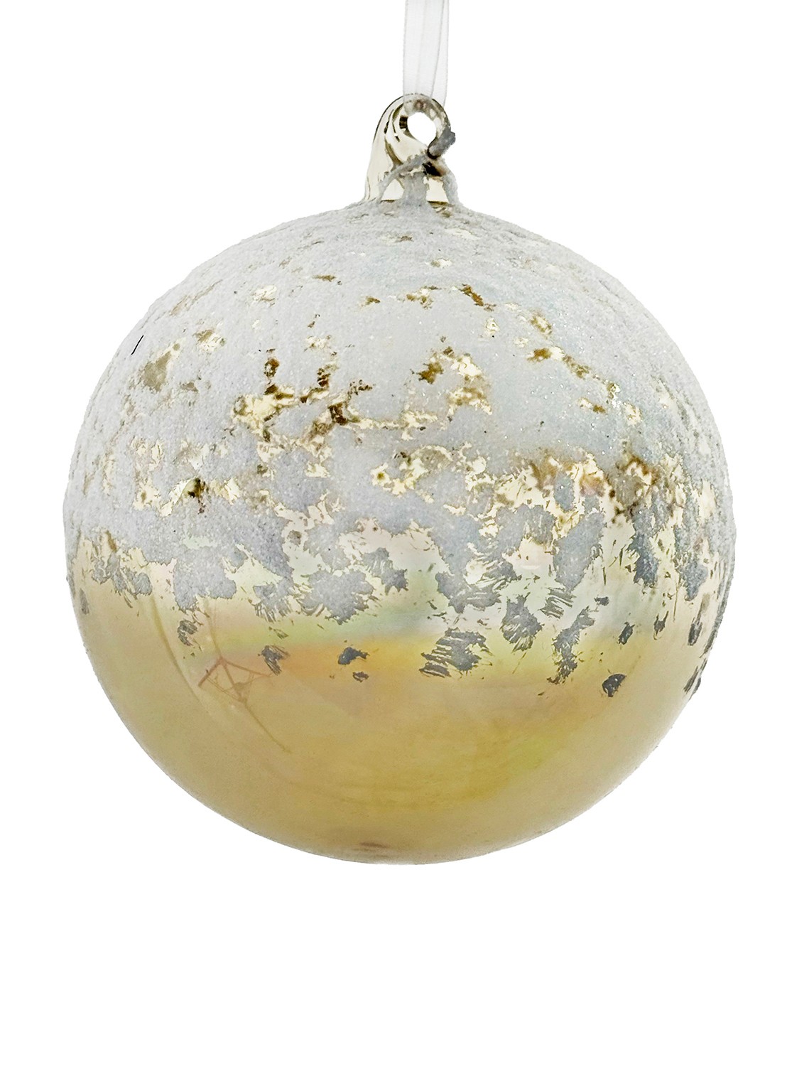 Shishi Snow on Top kerstbal 10 cm - voorkant goud