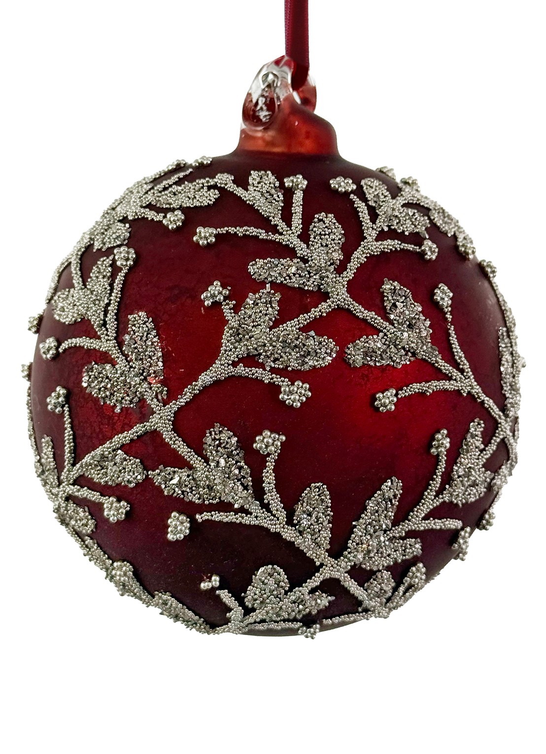 Shishi Tak kerstbal 10 cm - voorkant rood