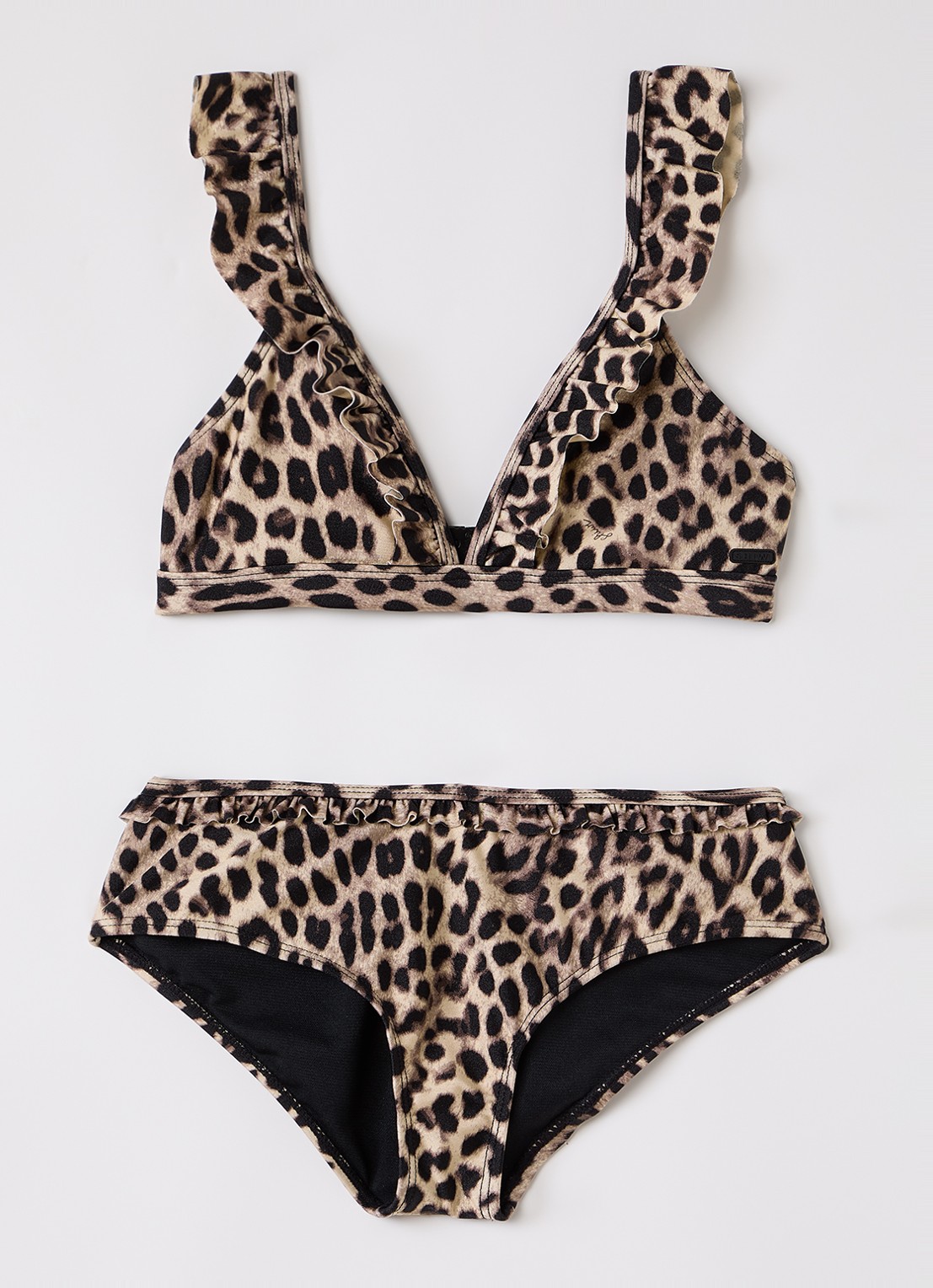 Shiwi Bella bikiniset met panterprint - voorkant beige