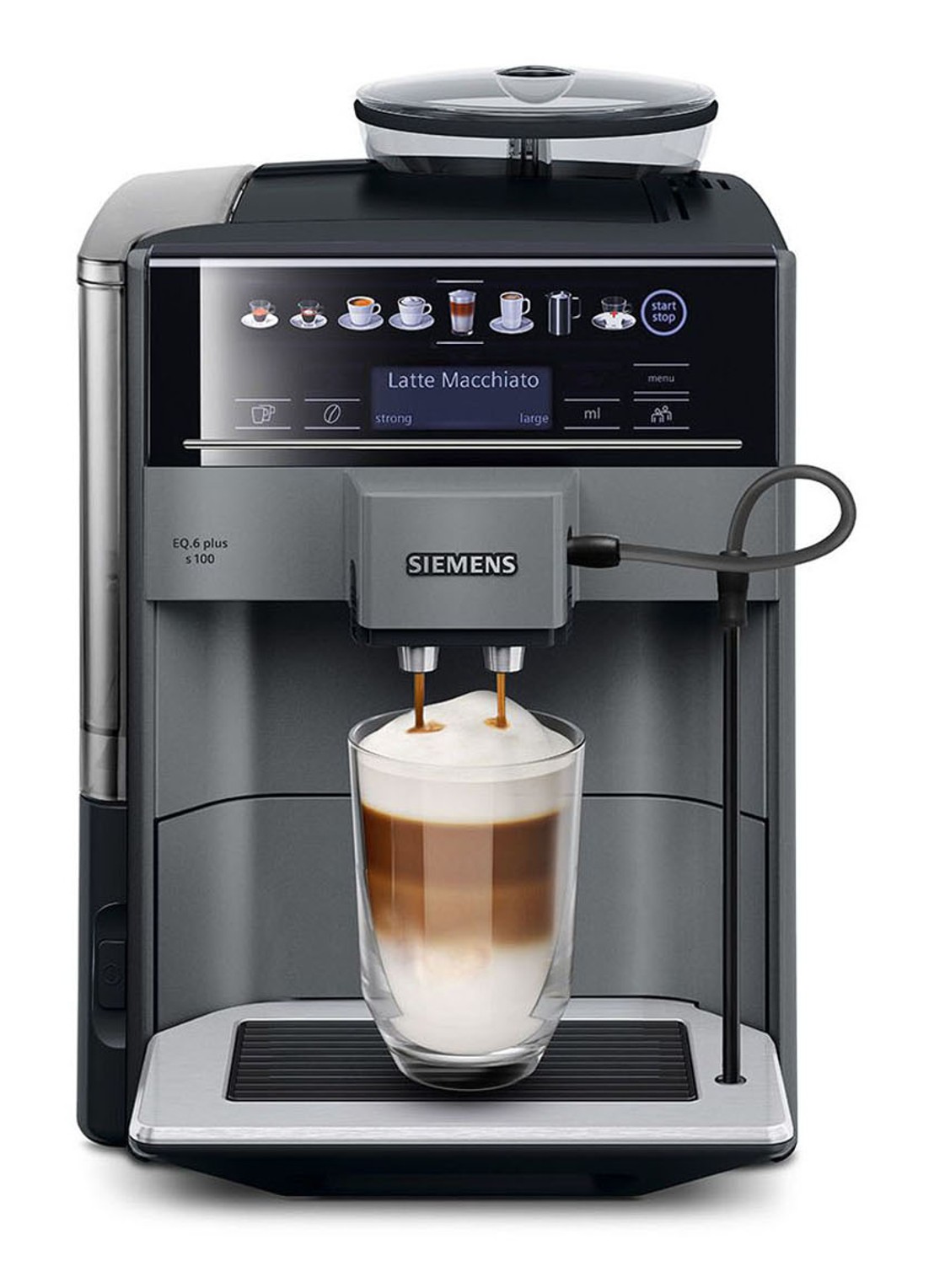 Siemens EQ.6 plus s100 espressomachine TE651209RW - voorkant 6 zilver