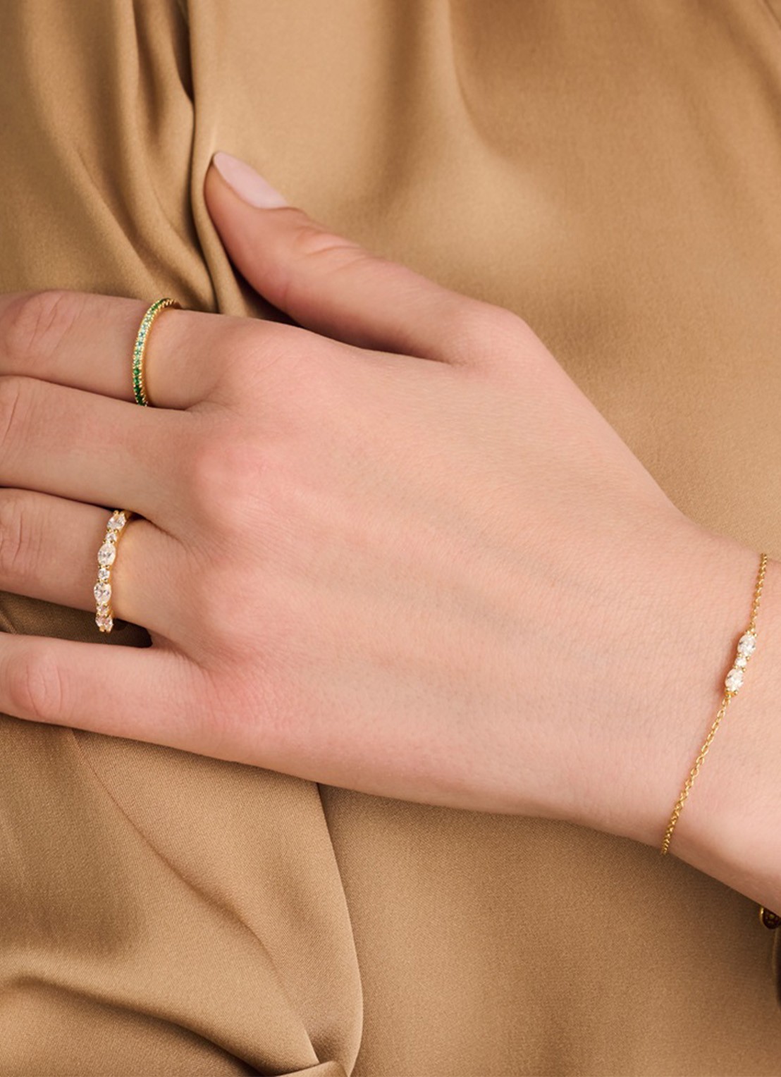 Sif Jakobs Ellera Ovale armband verguld - voorkant 3 goud