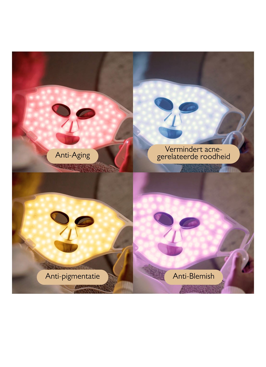 Silk'n Facial LED Mask 100 LEDS - lichttherapie gezichtsmasker - detail 3 wit