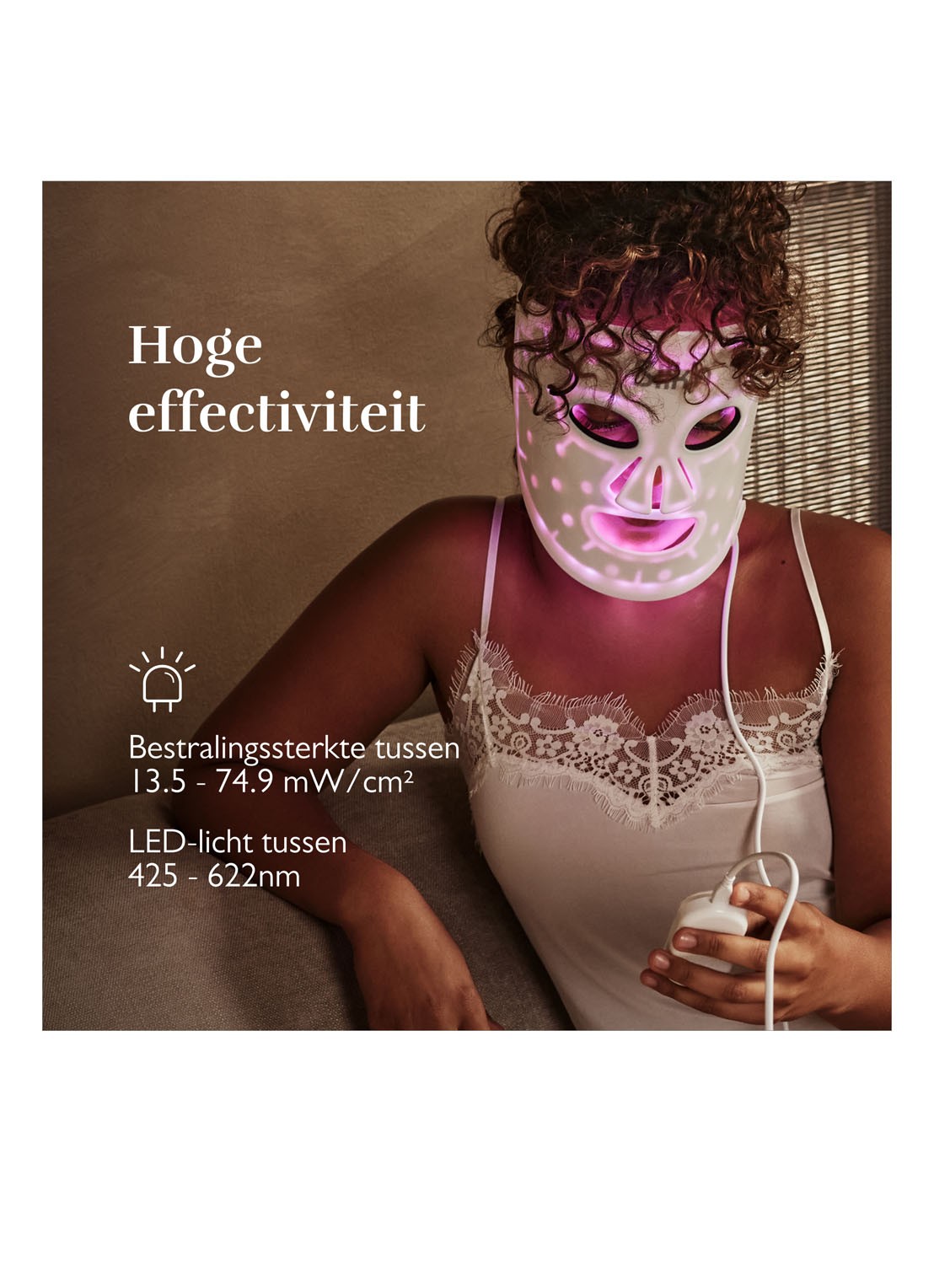 Silk'n Facial LED Mask 100 LEDS - lichttherapie gezichtsmasker - detail 4 wit