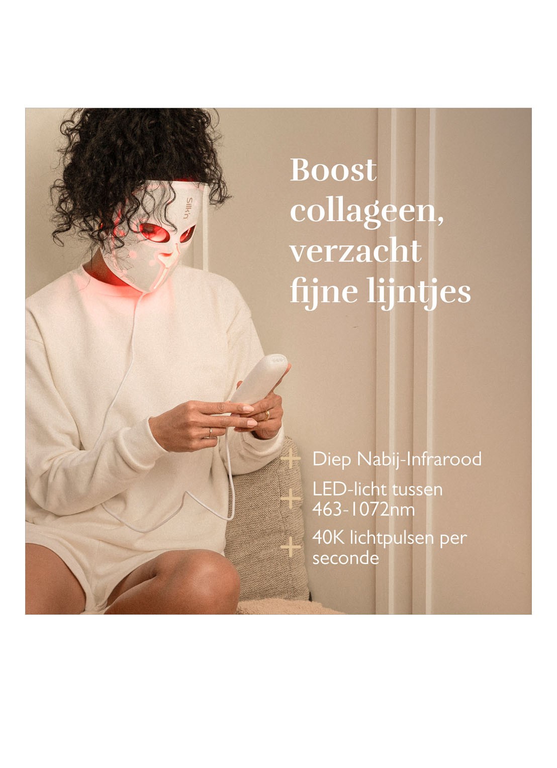 Silk'n LED Face EMS Mask - Lichttherapie gezichtsmasker - detail 4 wit