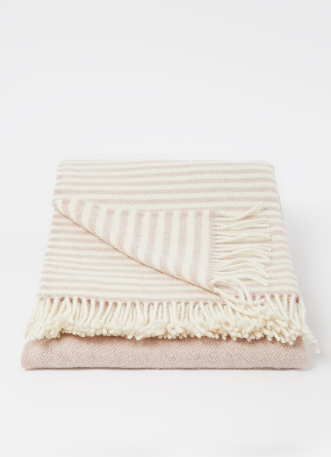 Silkeborg Uldspinderi Bogø plaid van wol 140 x 240 cm - voorkant 3 oudroze