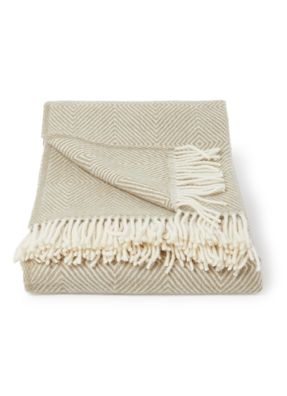 Silkeborg Uldspinderi Nature plaid van wol 140 x 240 cm - voorkant 2 lichtgroen