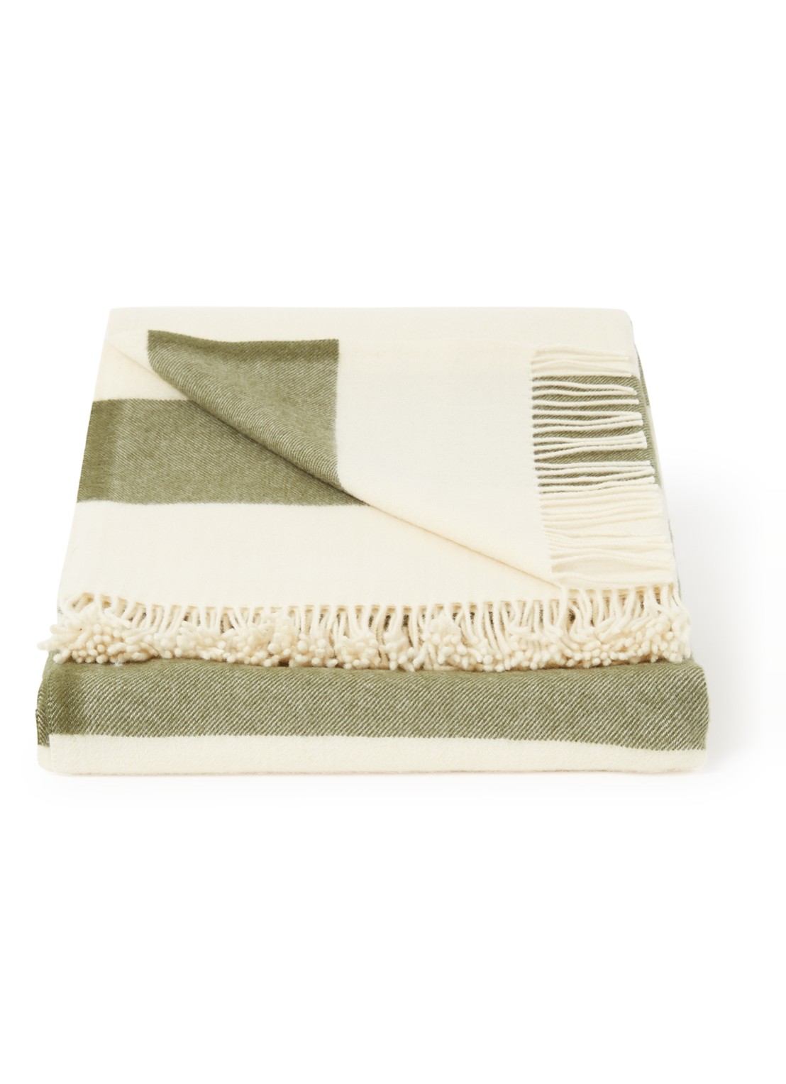 Silkeborg Uldspinderi The Sweater plaid van wol 130 x 190 cm  - voorkant 2 groen