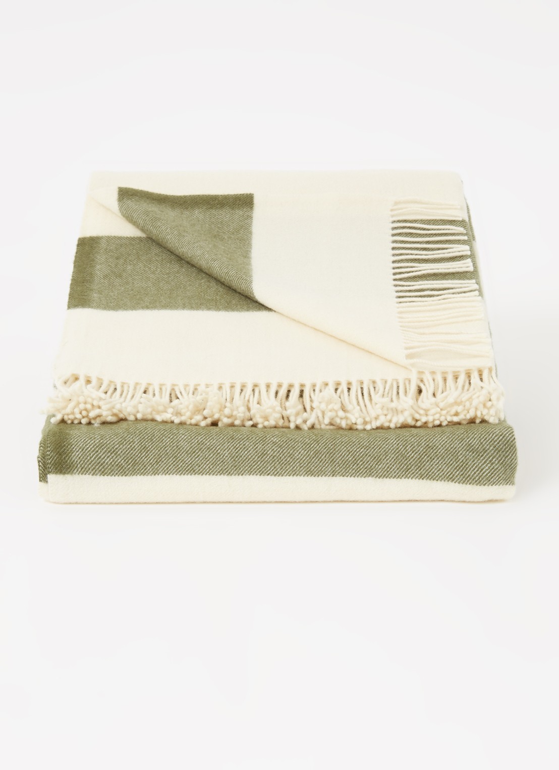 Silkeborg Uldspinderi The Sweater plaid van wol 130 x 190 cm  - voorkant 3 groen
