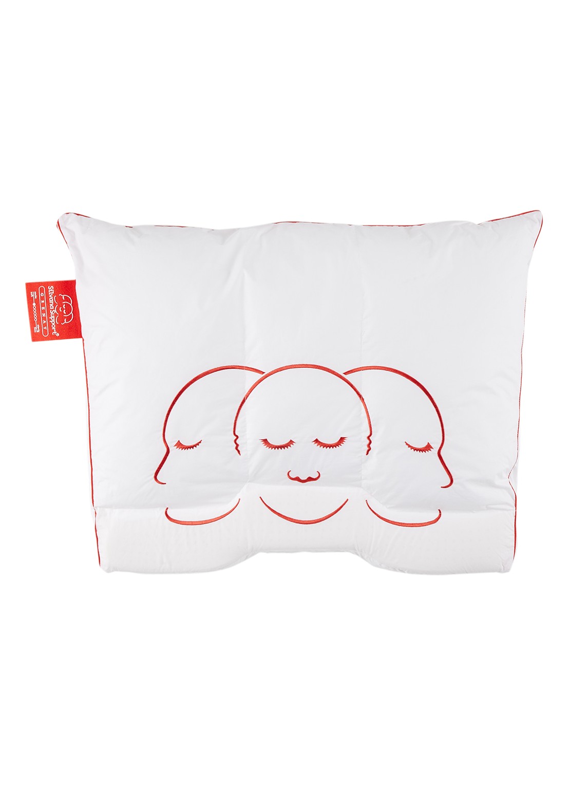 Silvana Grenat super zacht hoofdkussen met neksteun 60 x 70 cm - voorkant steenrood