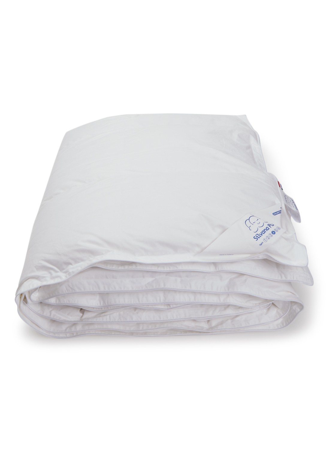 Silvana Pure Blauw Medium Warm solo dekbed met donsvulling - voorkant wit