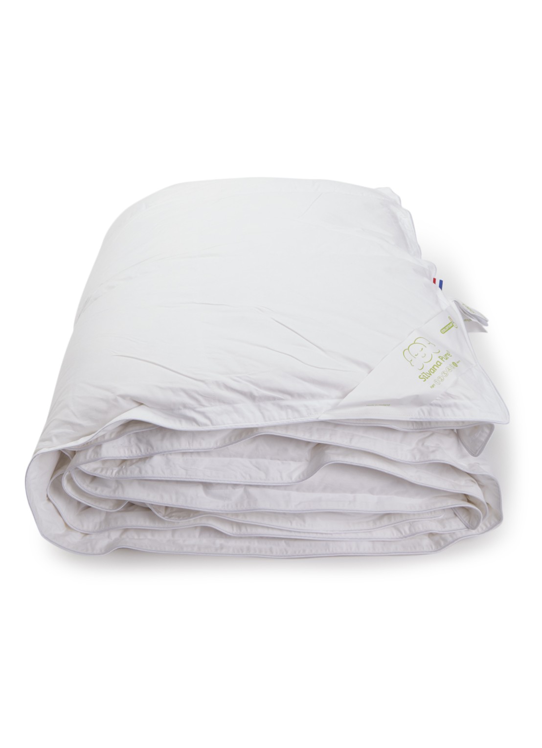 Silvana Pure Groen Extra Warm solo dekbed met donsvulling - voorkant wit