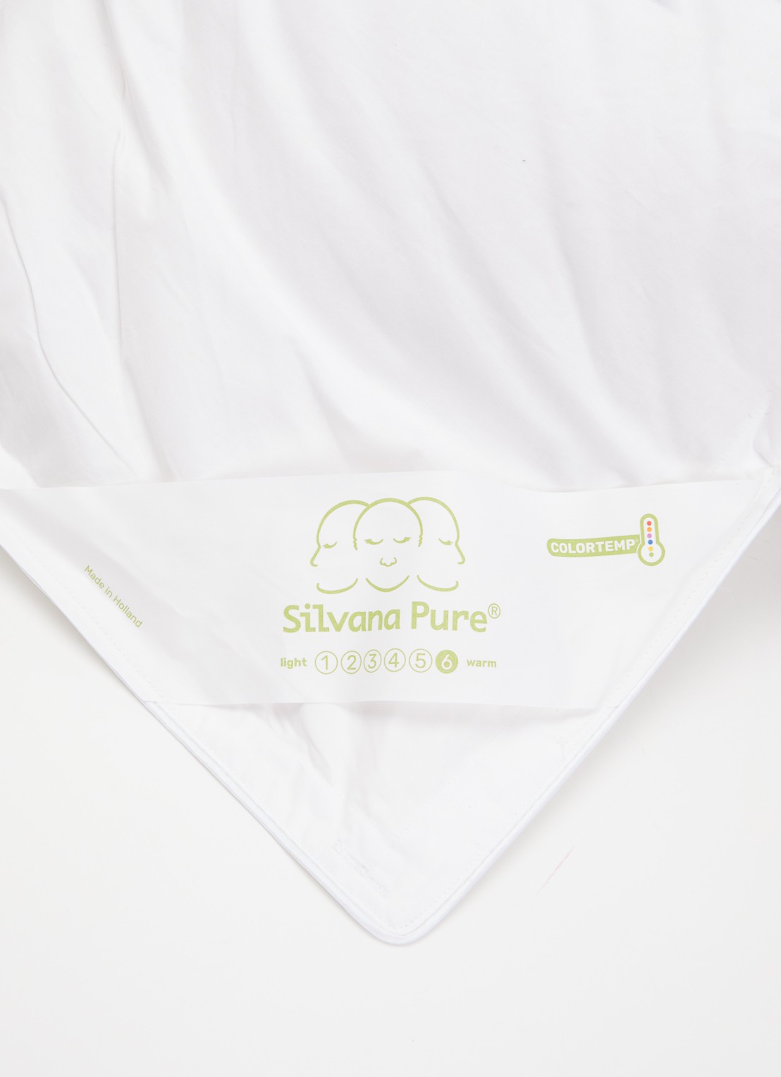 Silvana Pure Groen Extra Warm solo dekbed met donsvulling - voorkant 2 wit