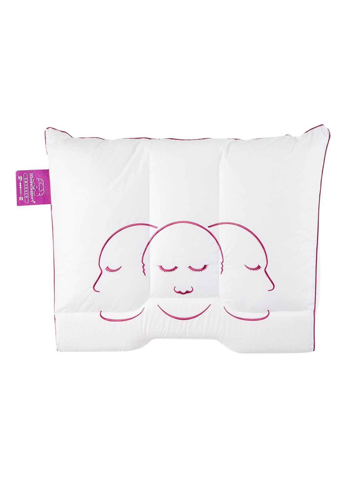 Silvana Support Emerald zacht hoofdkussen met neksteun 60 x 70 cm - voorkant paars