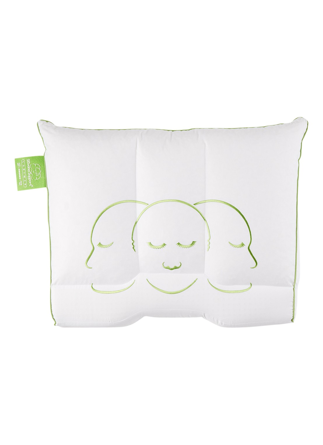 Silvana Support Larimar extra stevig hoofdkussen met neksteun 60 x 70 cm - voorkant groen