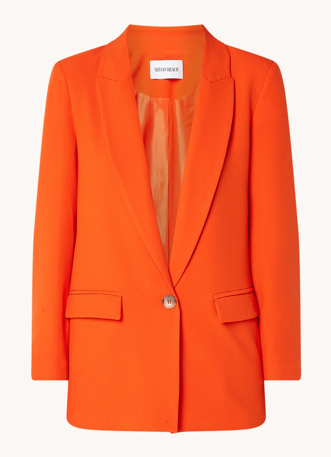 Silvian Heach Kaluk oversized blazer met klepzakken - voorkant 3 donkeroranje