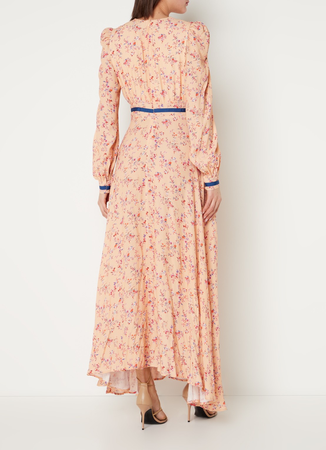 Silvian Heach Maxi jurk met bloemenprint en V-hals - achterkant 4 zalmroze