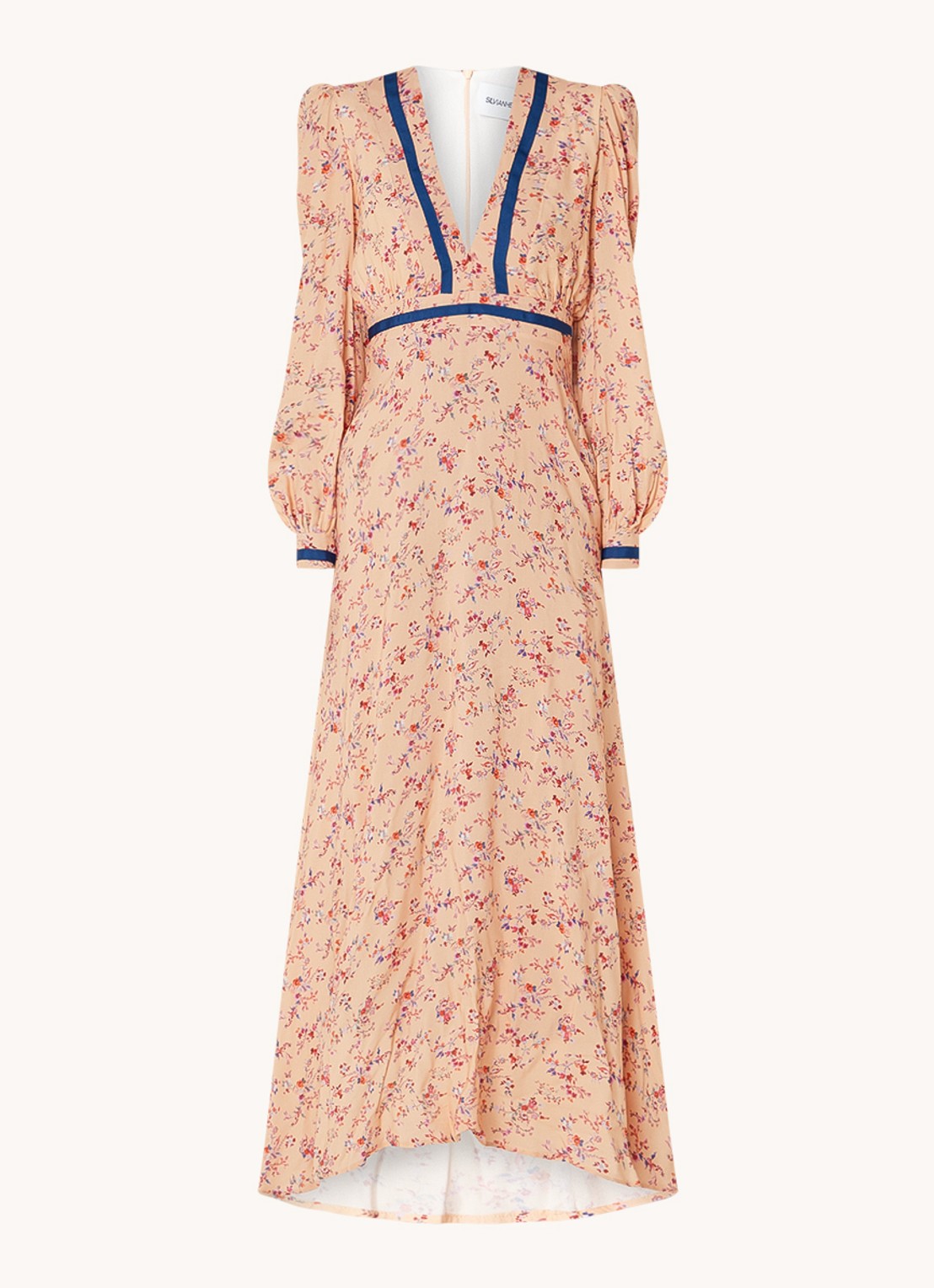 Silvian Heach Maxi jurk met bloemenprint en V-hals - voorkant 2 zalmroze