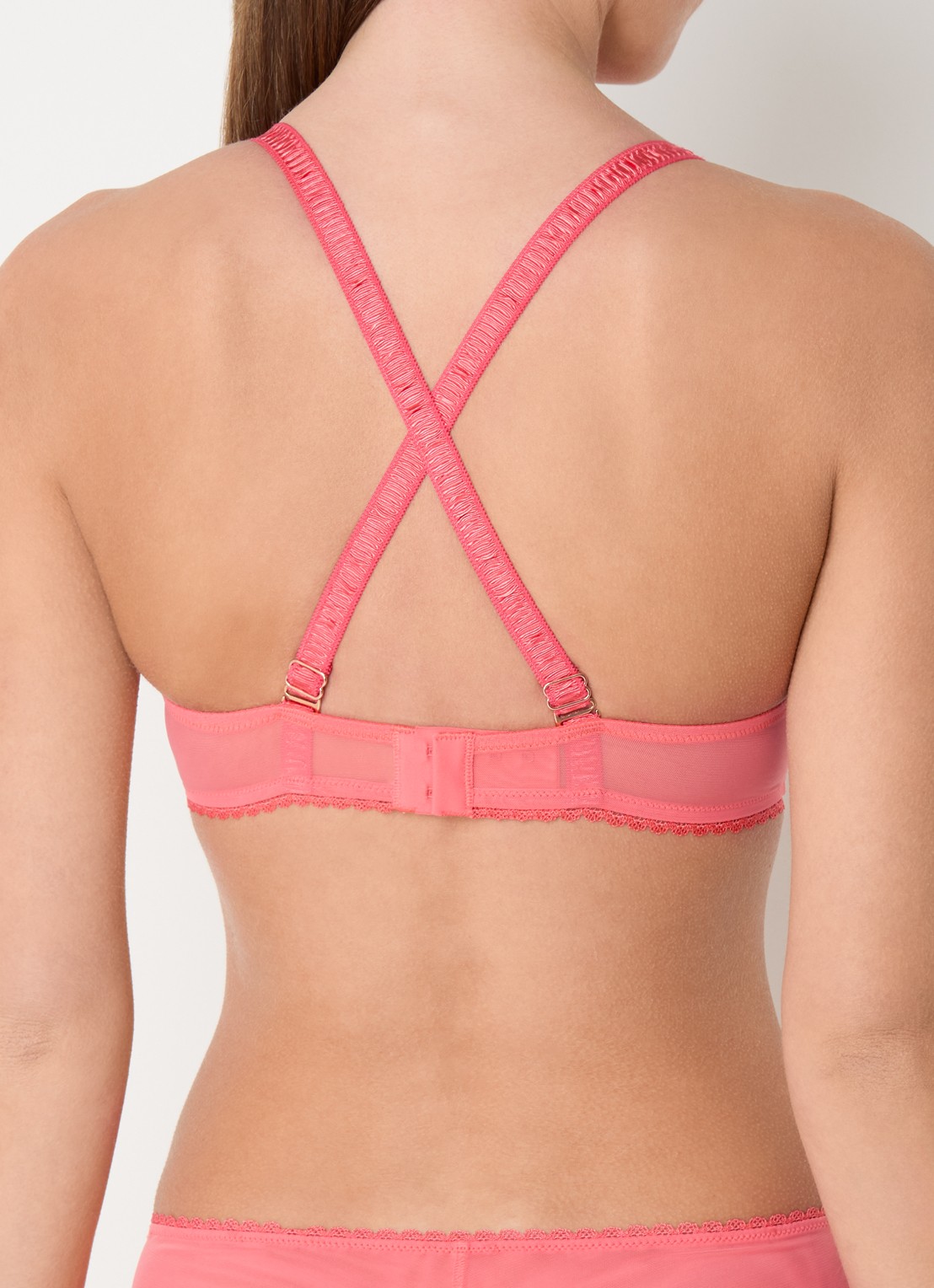 Simone Pérèle Allure push-up bh met uitneembare vulling en overlay van kant - detail 5 koraal