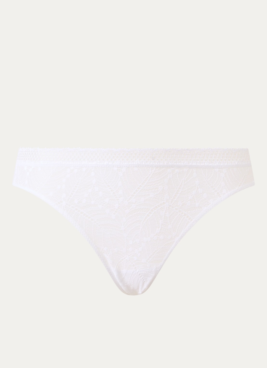 Simone Pérèle Comete tanga van kant - voorkant wit