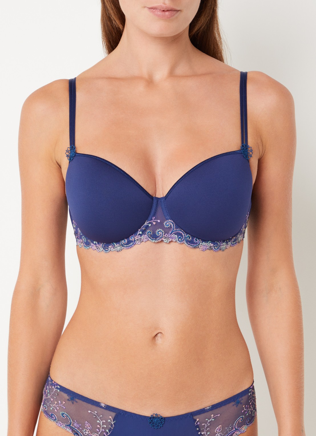 Simone Pérèle Delice beugel bh met mesh  - voorkant 2 royalblauw