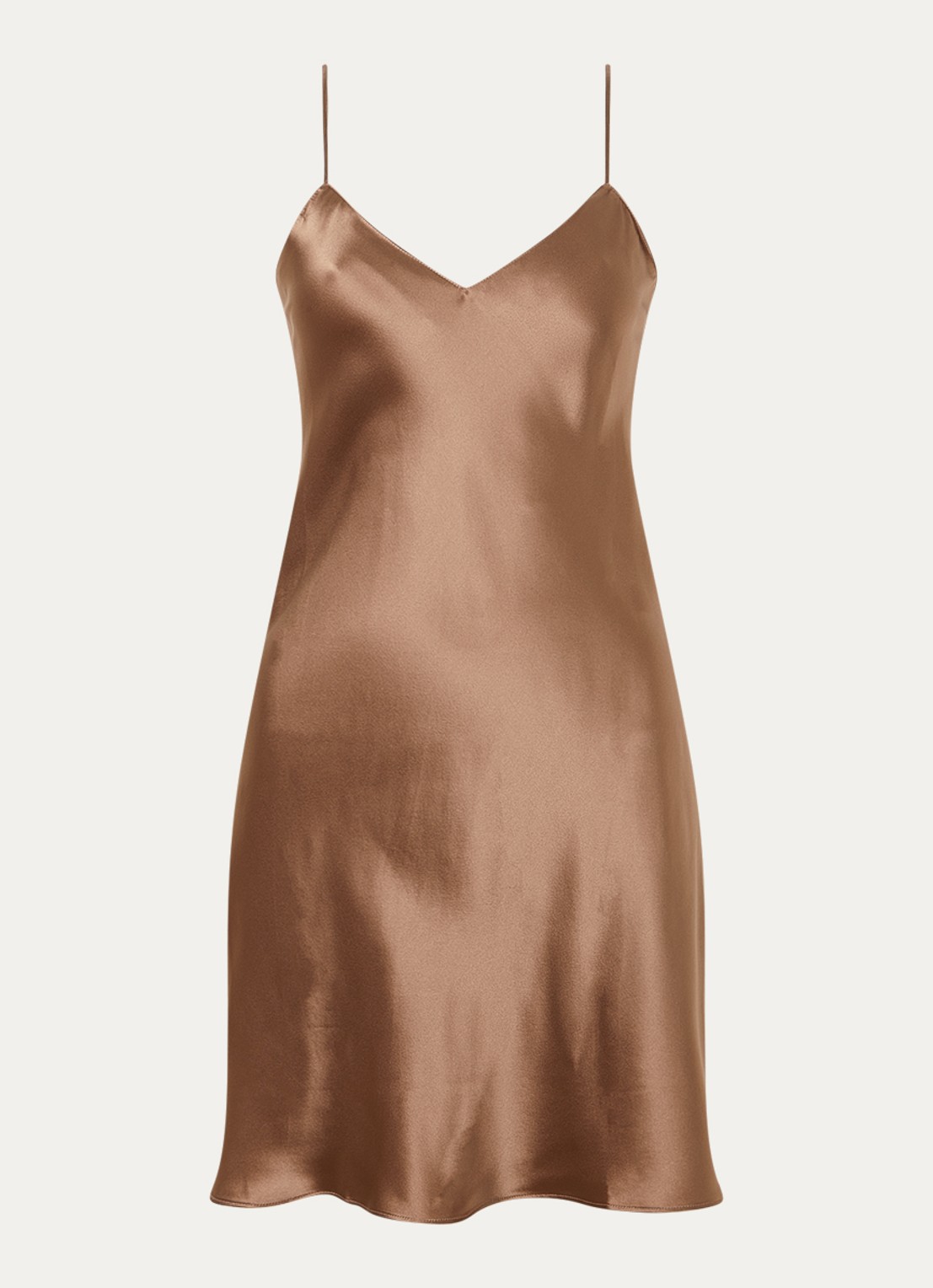 Simone Pérèle Dream slipdress van zijde - voorkant 3 bruin