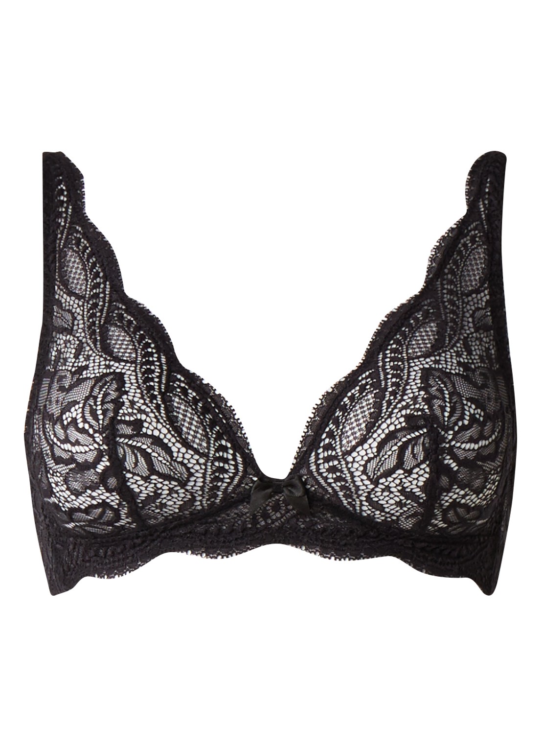 Simone Pérèle Eden bralette van kant - voorkant zwart
