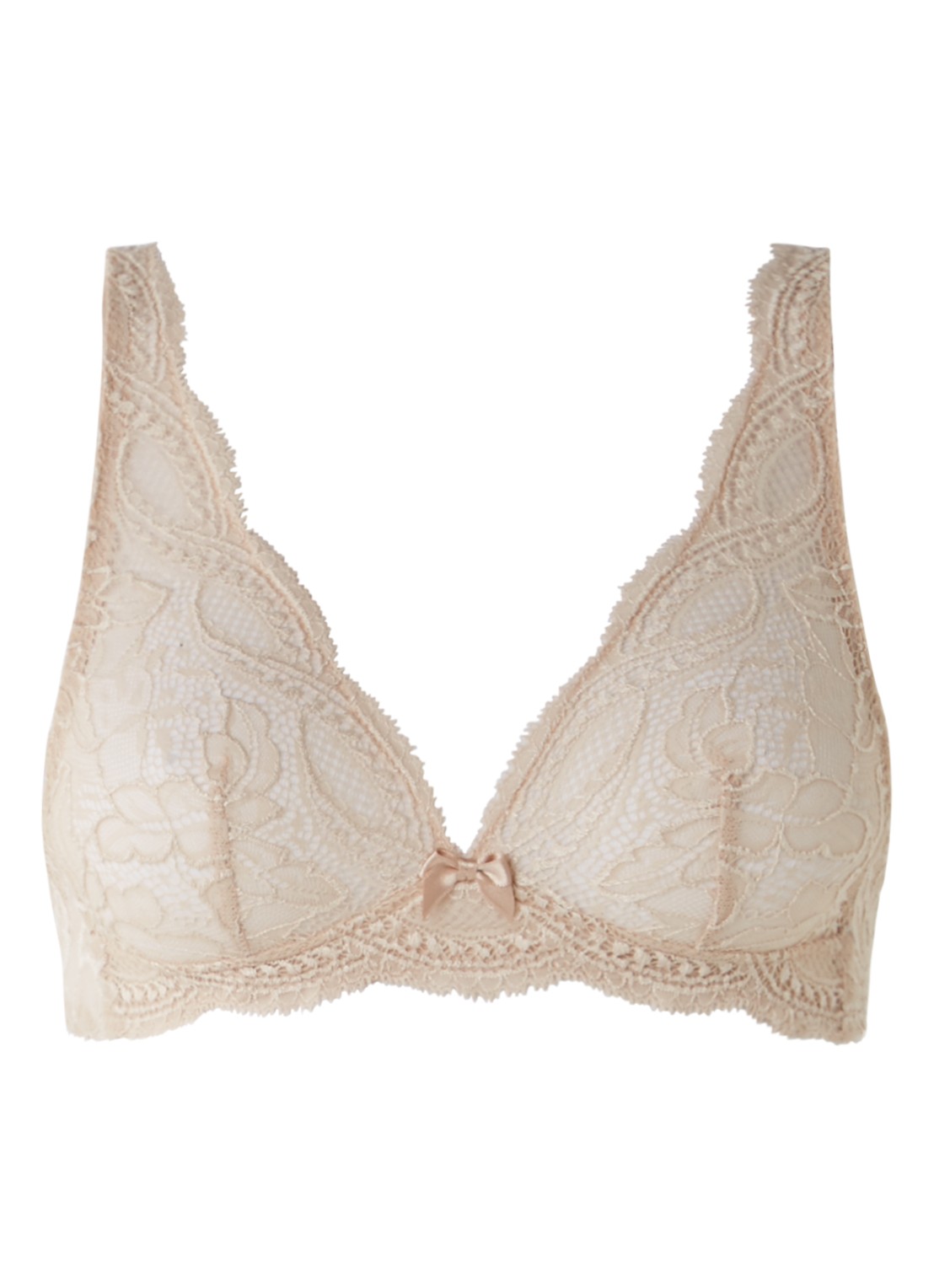 Simone Pérèle Eden Chic bralette van kant - voorkant 2 beige