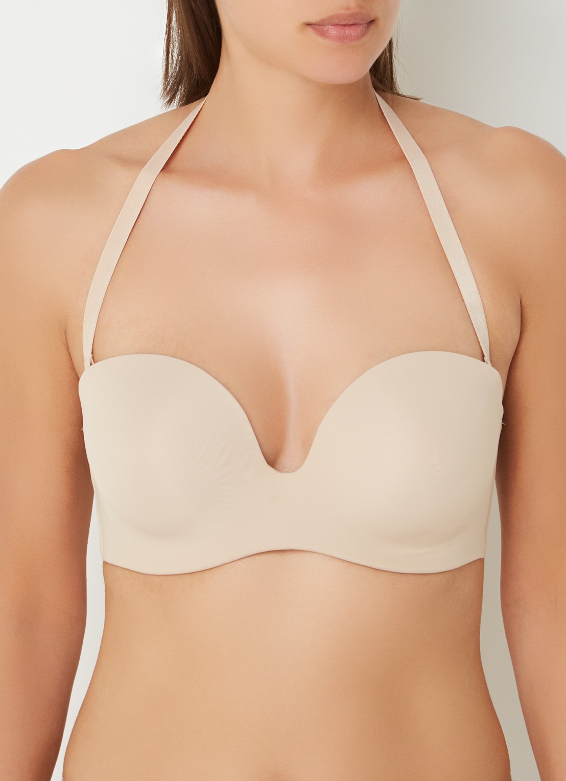 Simone Pérèle Essentiel voorgevormde strapless bh met beugel - detail 2 donkerbeige
