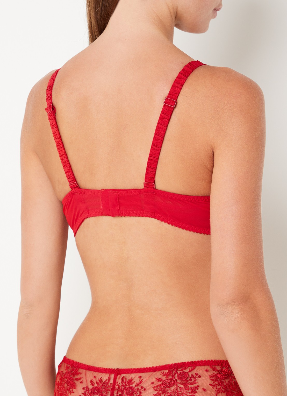 Simone Pérèle Intrigue beugel bh met overlay van mesh - achterkant rood
