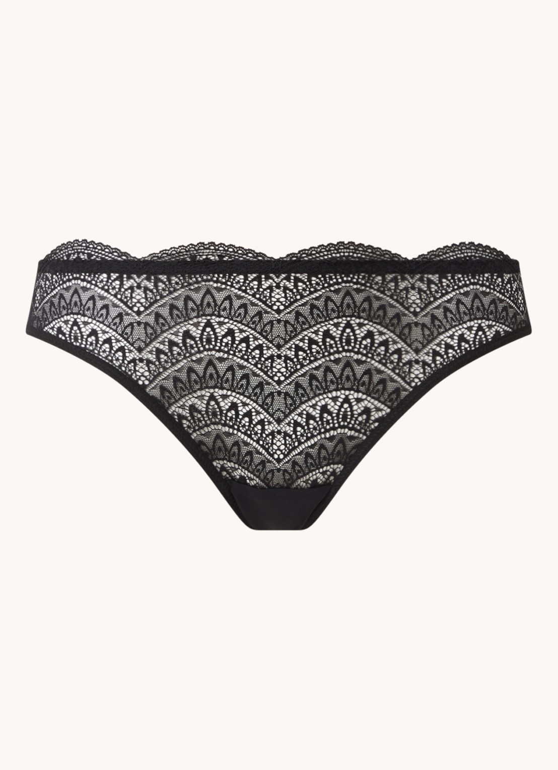 Simone Pérèle Karma slip met kant - voorkant 2 zwart