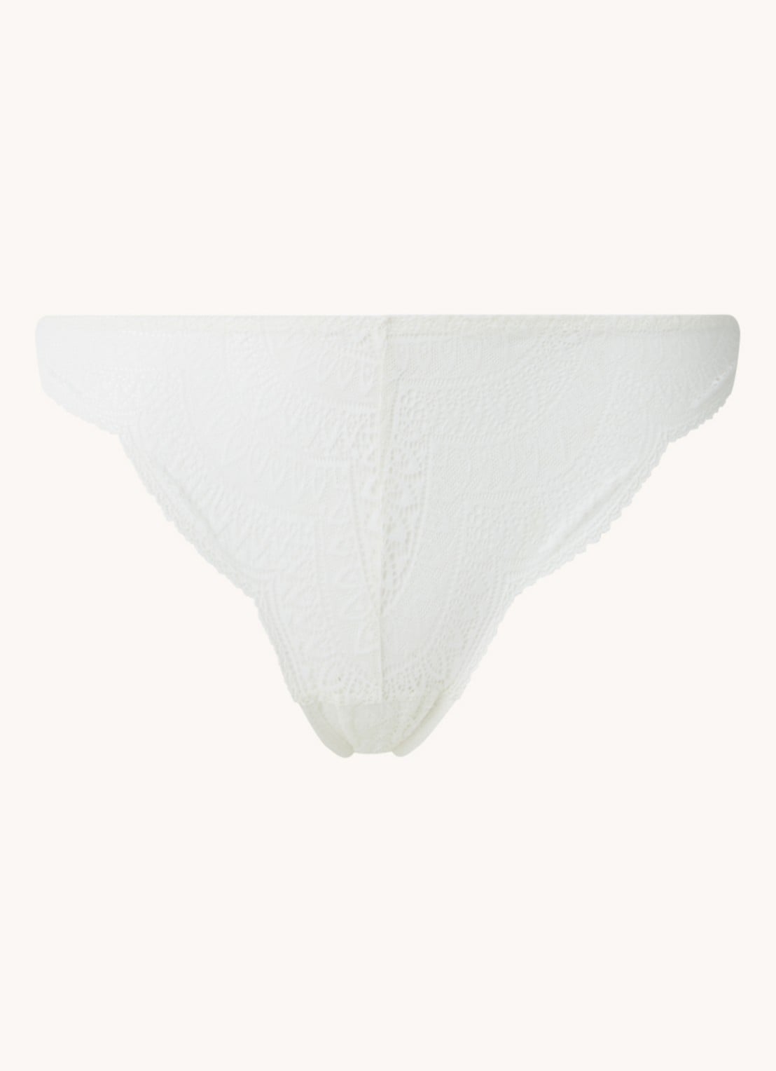 Simone Pérèle Karma tanga van kant - voorkant 3 gebroken wit