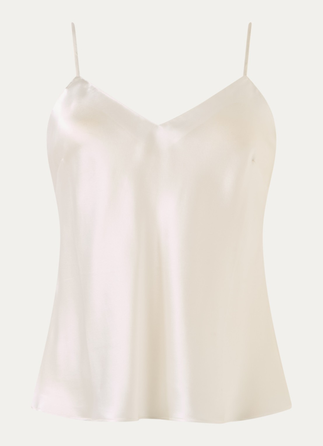 Simone Pérèle Love Me pyjamatop van zijde - voorkant creme