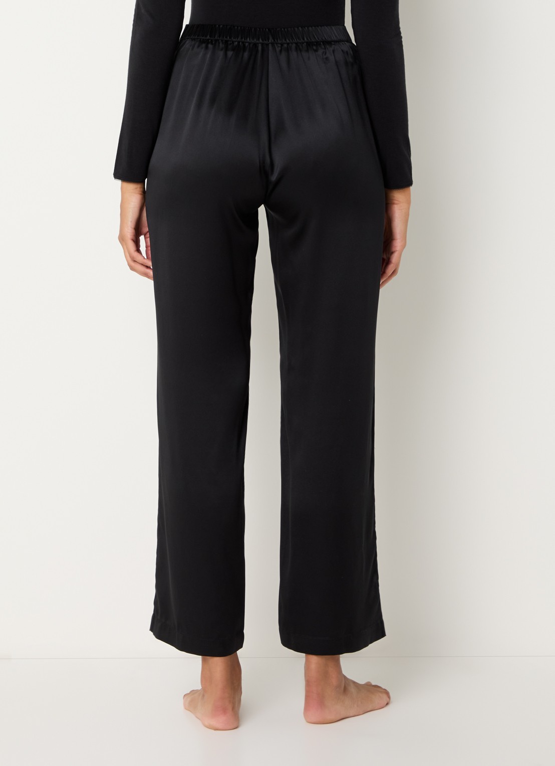 Simone Pérèle Love Me straight fit pyjamabroek van zijde - achterkant 4 zwart
