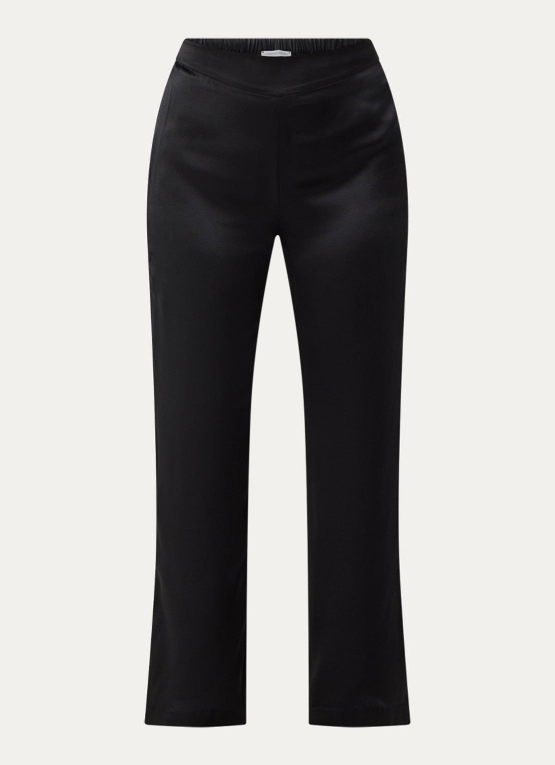 Simone Pérèle Love Me straight fit pyjamabroek van zijde - voorkant zwart