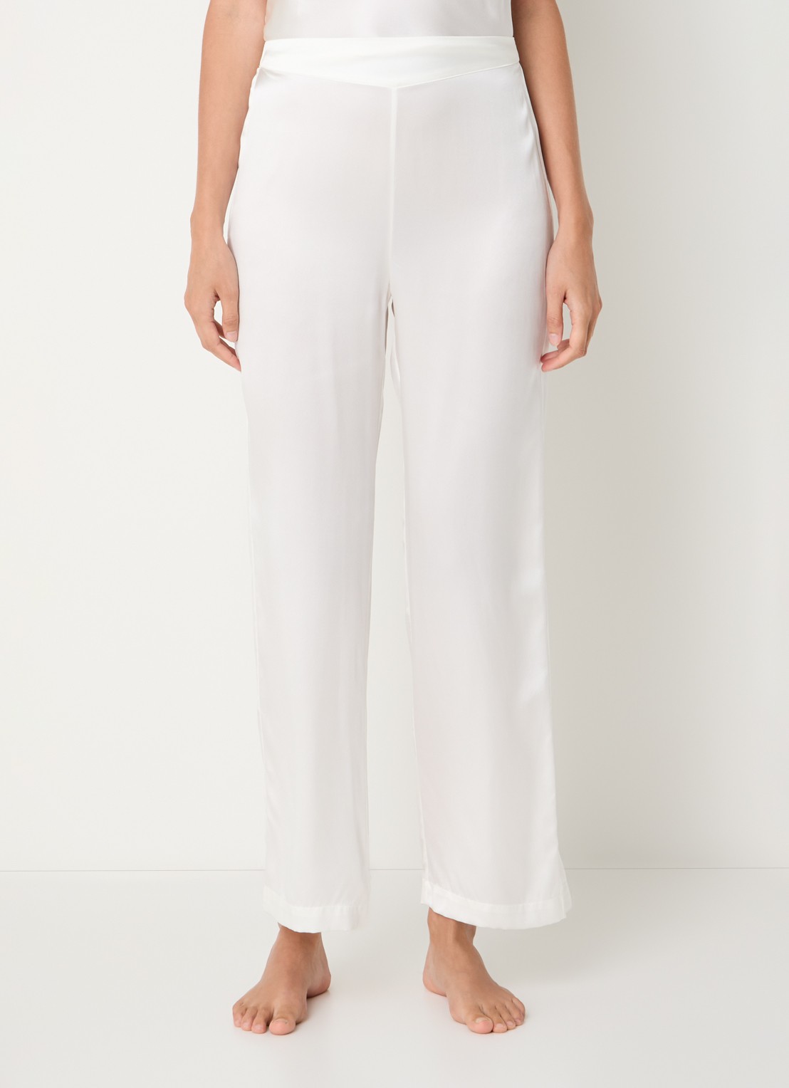 Simone Pérèle Love Me straight fit pyjamabroek van zijde - detail 4 creme