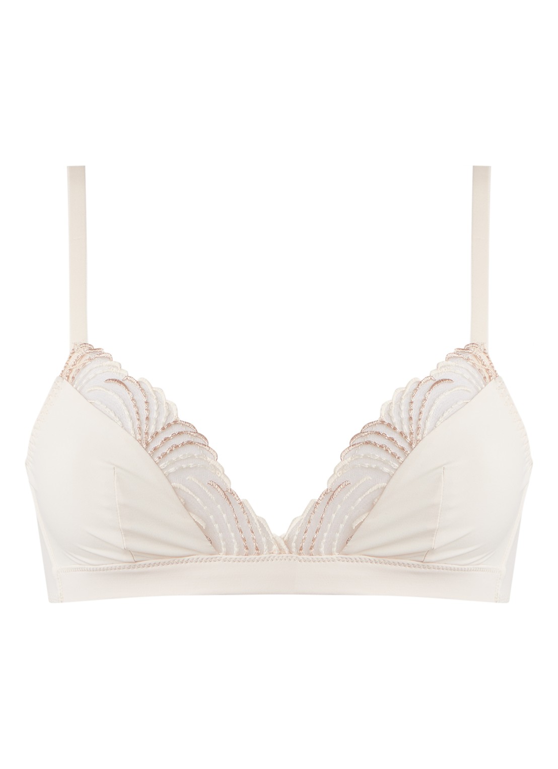 Simone Pérèle Nuance bralette met borduring - voorkant gebroken wit