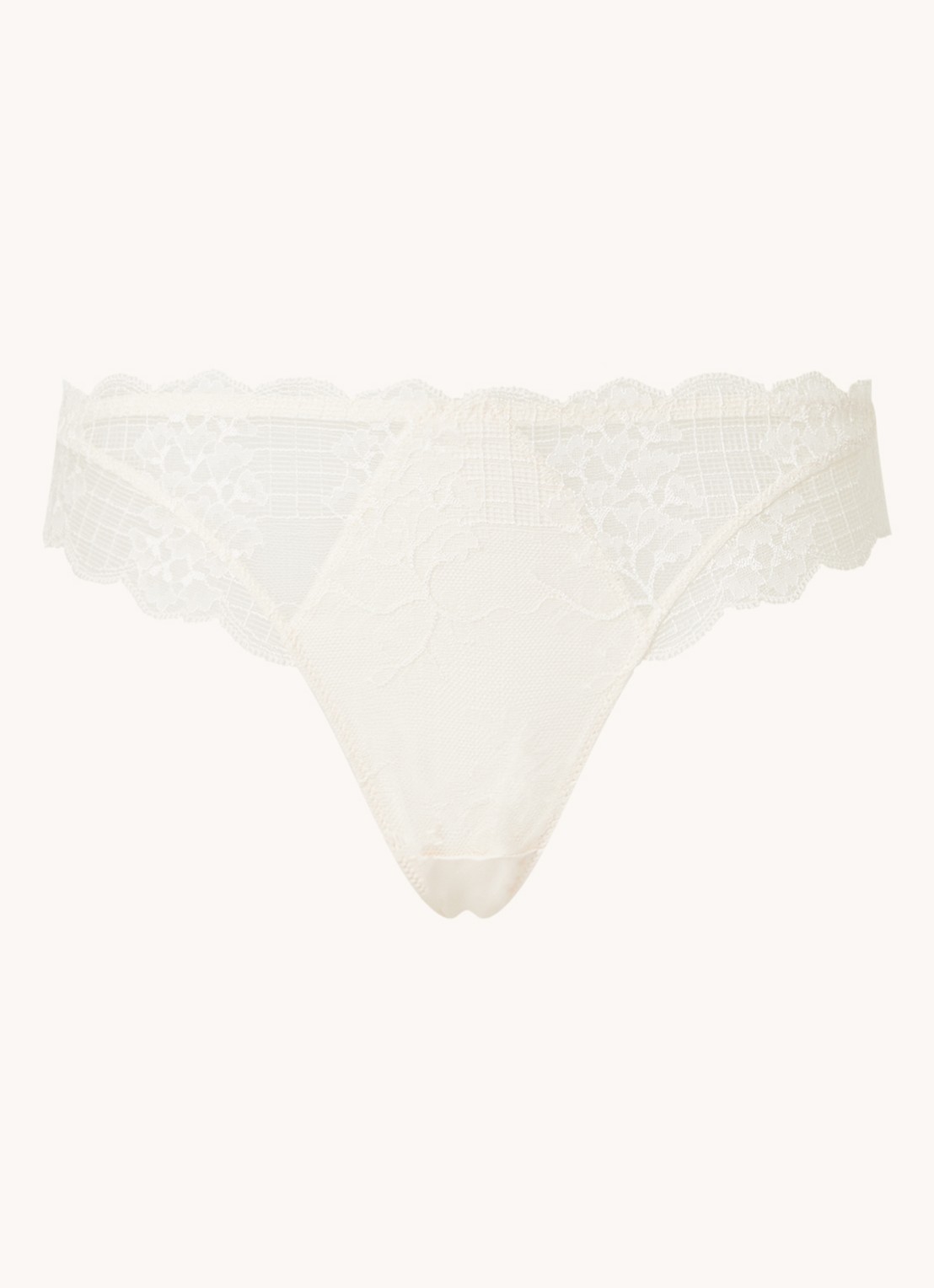 Simone Pérèle Reve slip van kant - voorkant lichtroze