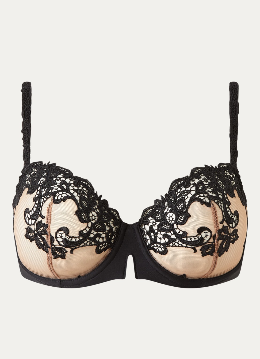 Simone Pérèle Saga balconette bh van mesh - voorkant zwart