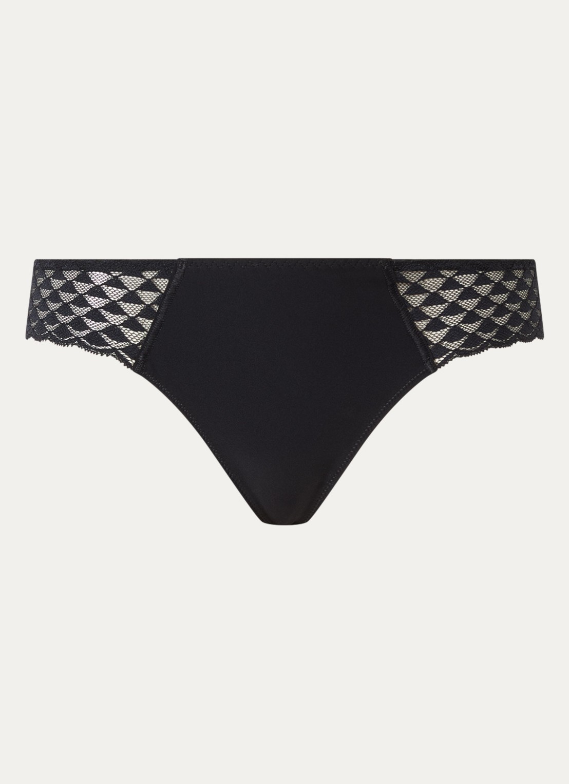 Simone Pérèle Slip met opengewerkt dessin - voorkant zwart
