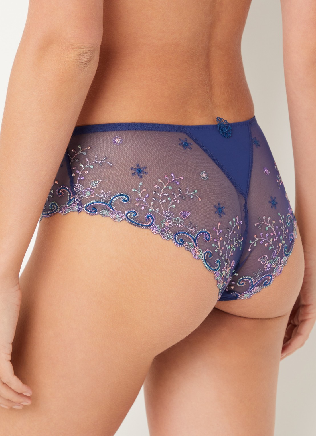 Simone Pérèle Tanga met borduring - achterkant 3 royalblauw