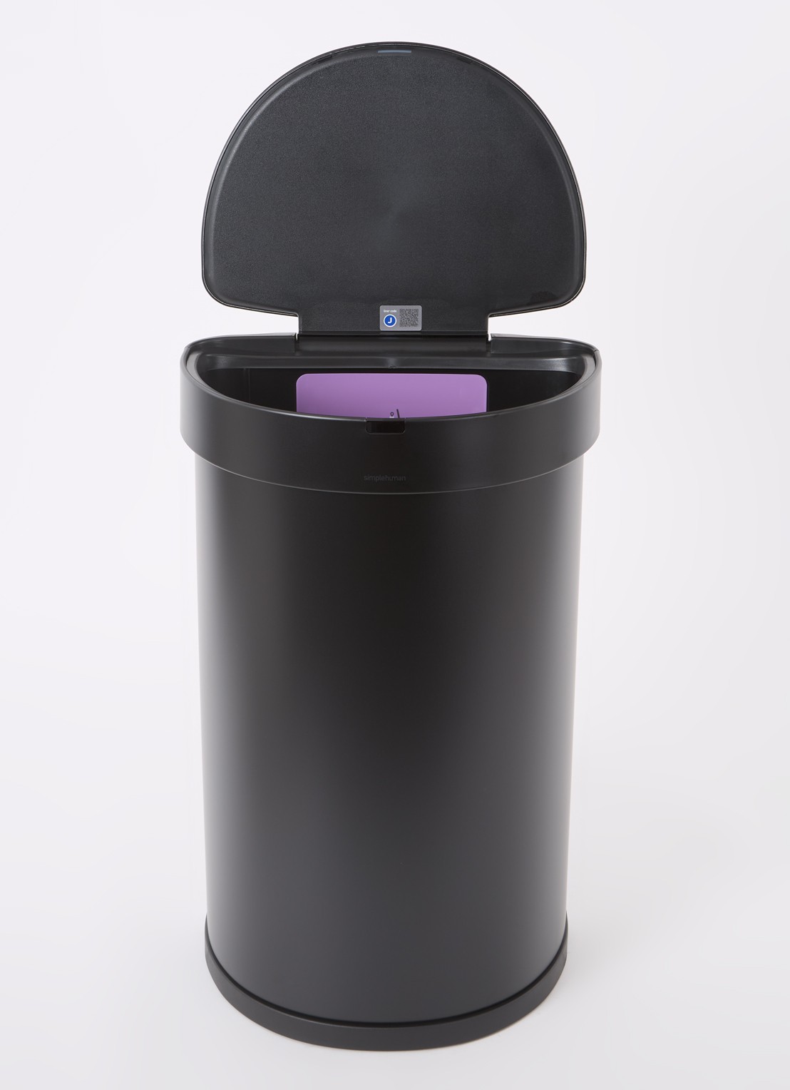 Simplehuman Line Pocket prullenbak met sensor 45 liter - voorkant 2 zwart