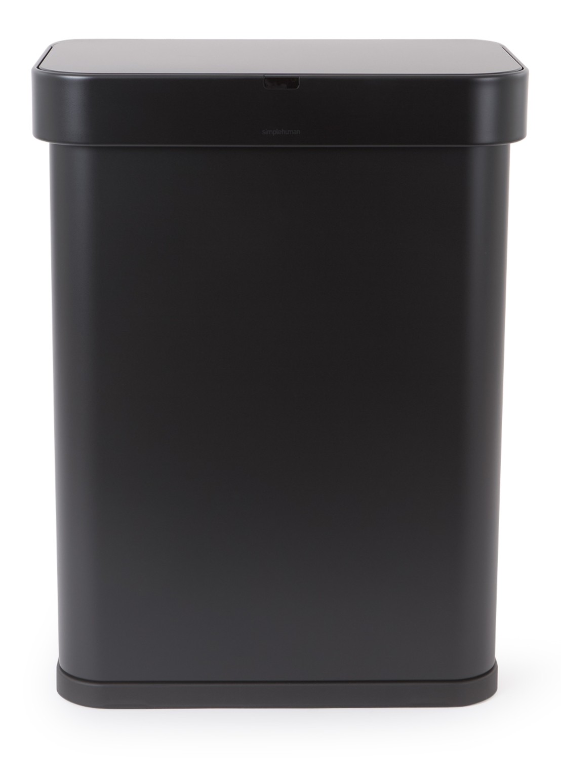 Simplehuman Liner Pocket Voice Control prullenbak met spraak- en bewegingssensor 58 liter - voorkant zwart