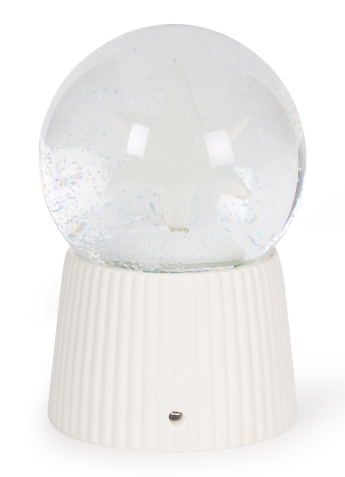 Sirius Capella sneeuwbol met LED verlichting 14,5 cm - voorkant 2 transparant