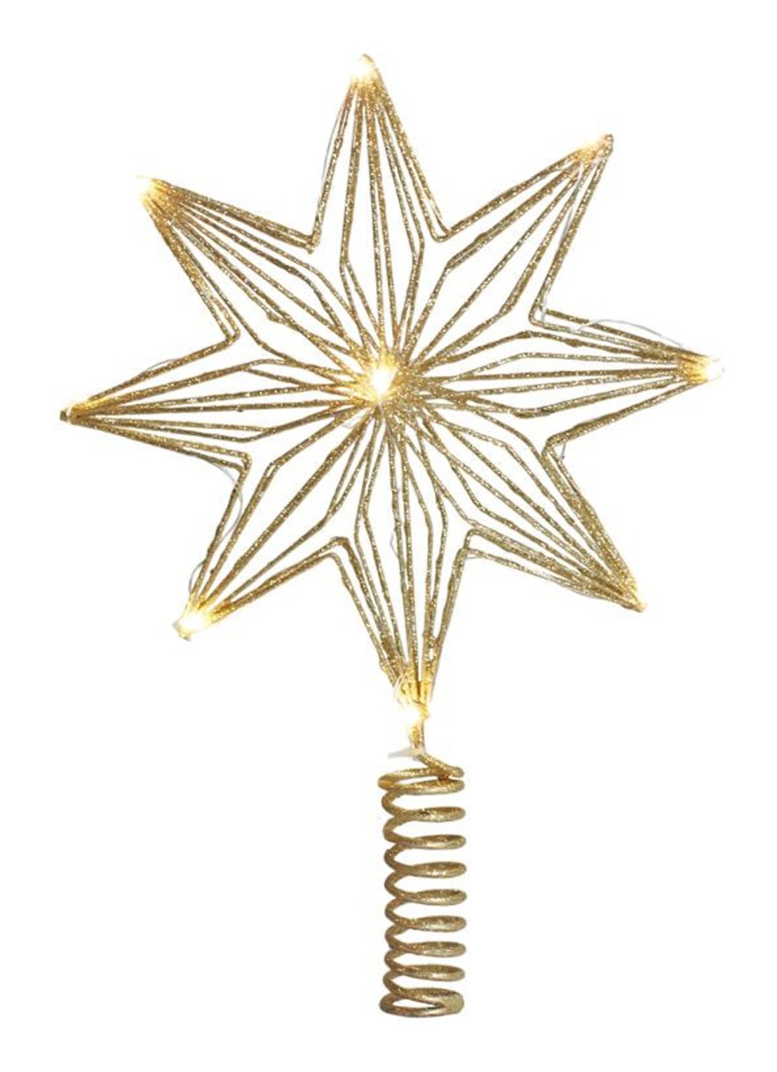 Sirius Chloe piek met LED verlichting 32 cm - voorkant 2 goud