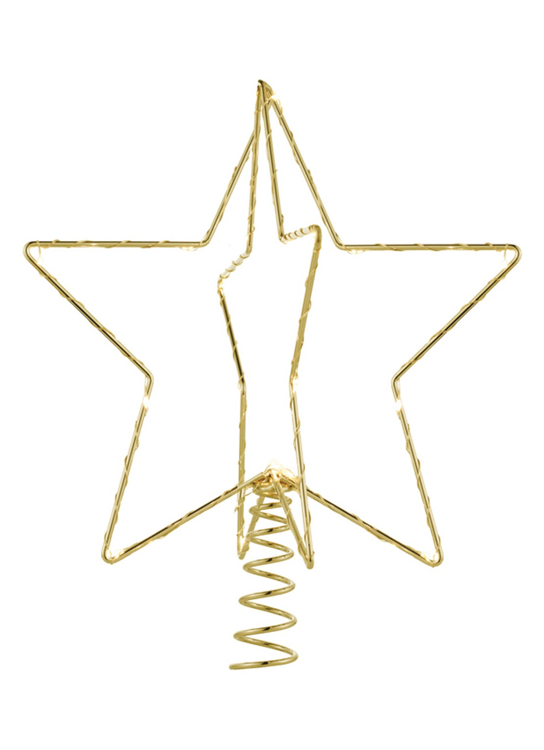 Sirius Christina piek met LED verlichting 25 cm - voorkant goud