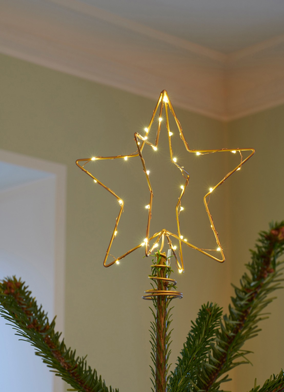 Sirius Christina piek met LED verlichting 25 cm - voorkant 2 goud