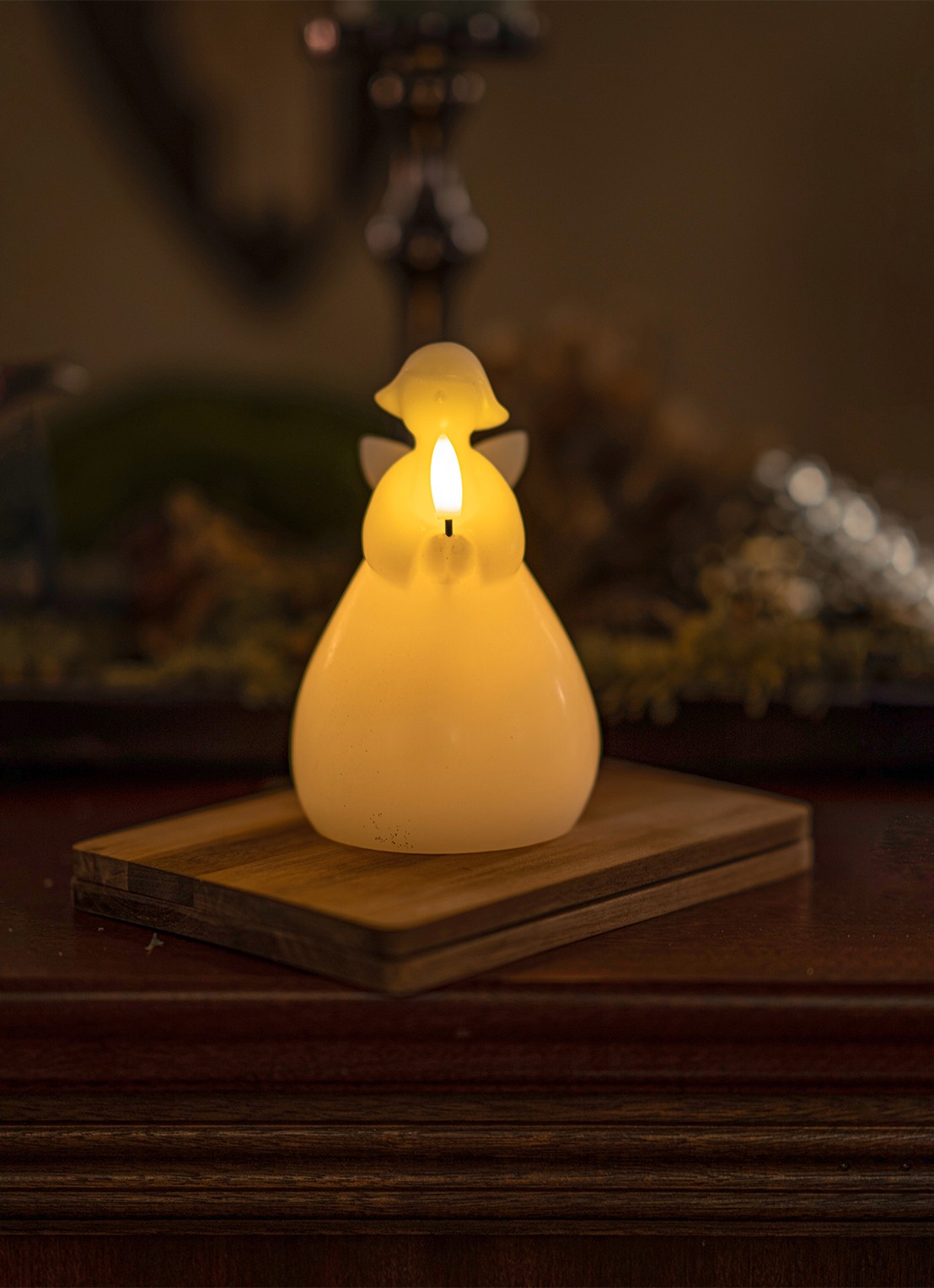 Sirius Lucia LED-kaars 15 cm - detail wit